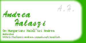 andrea halaszi business card